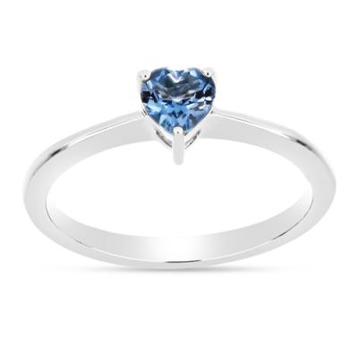 BUY 925 SILVER WITH LONDON BLUE TOPAZ GEMSTONE HEART RING